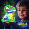 DIY Paint Your Own Dinosaur Lamp Kit - Complete Kids Arts and Crafts Set - Personalized Night Light Project with 12 Paint Pots, Apron, and Stickers - Creative Dinosaur Toy Gift for Boys and Girls Ages 3-12+